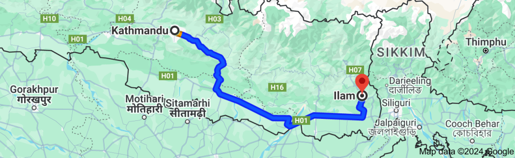Kathmandu to Ilam Bus Price